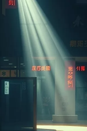 都市悬疑剧《长夜渡口》竖版封面，深夜渡口与昏黄灯影