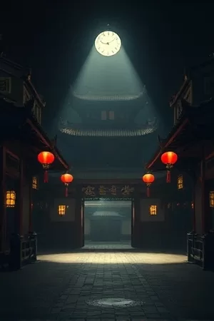 悬疑剧《钟楼暗号》封面，夜色中亮着微光的钟楼